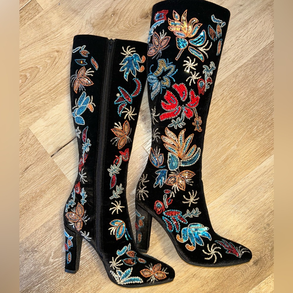 (Rare) Jeffrey Campbell embellished beaded boots